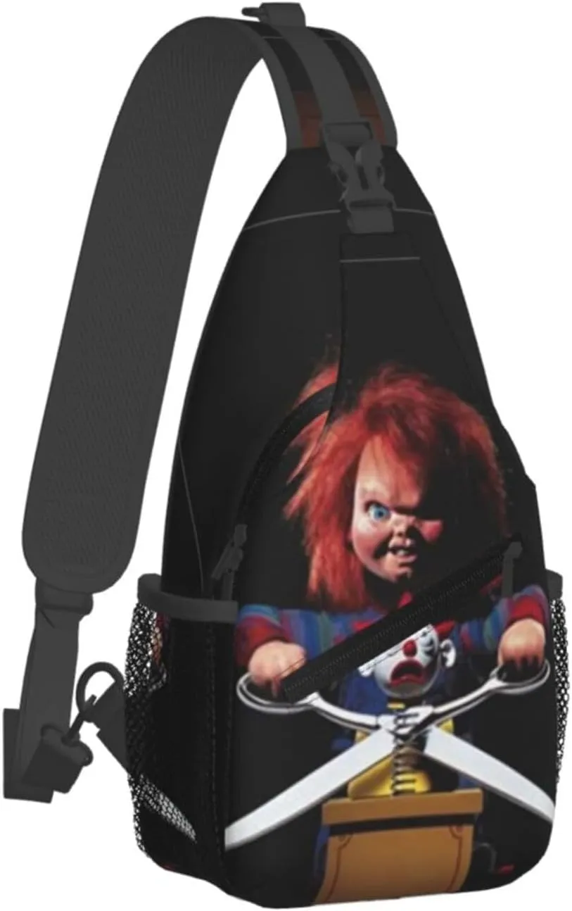 C-hucky Messenger Bag Backpack Crossbody Bag Shoulder Bag Travel Hiking Backpack Unisex Black