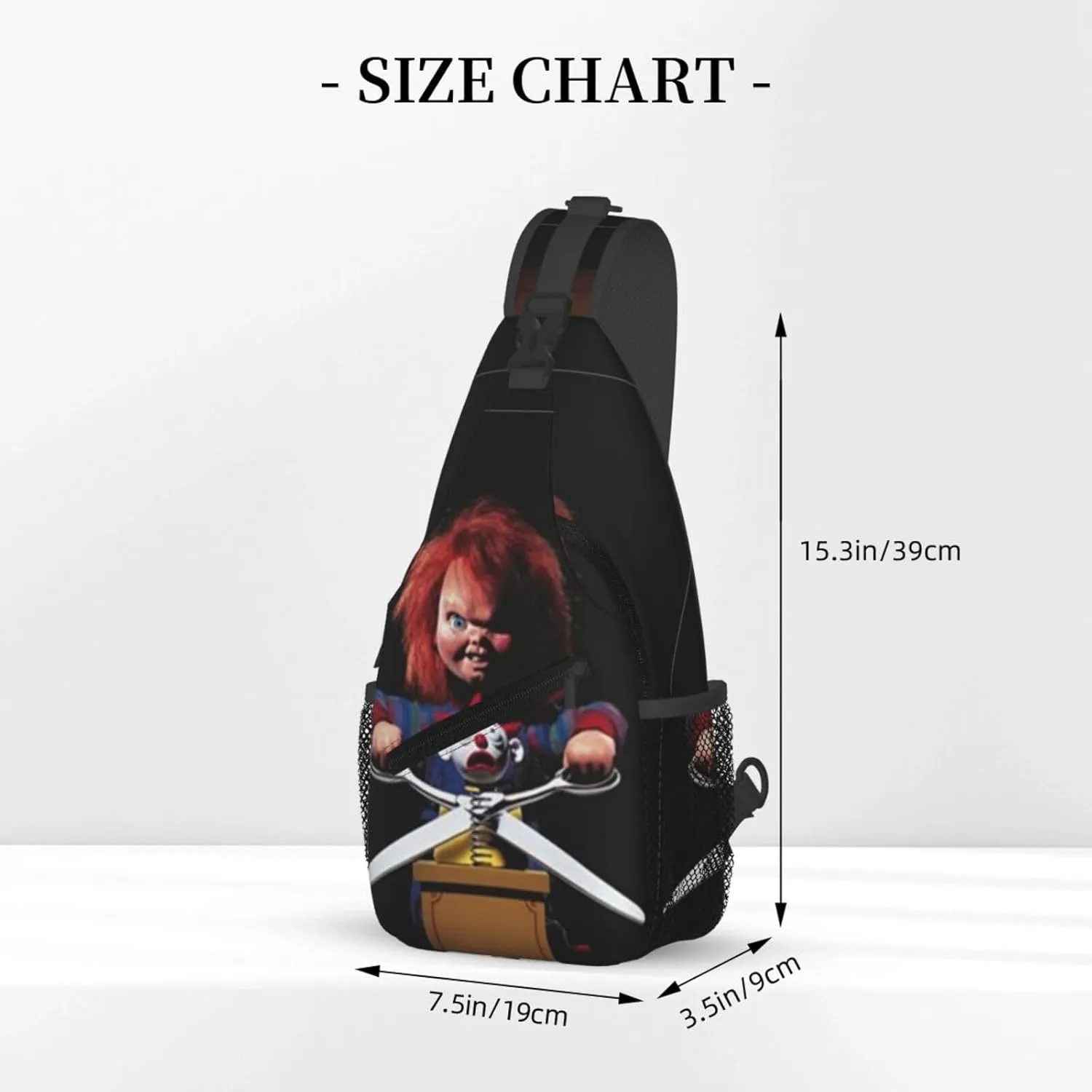 C-hucky Messenger Bag Backpack Crossbody Bag Shoulder Bag Travel Hiking Backpack Unisex Black