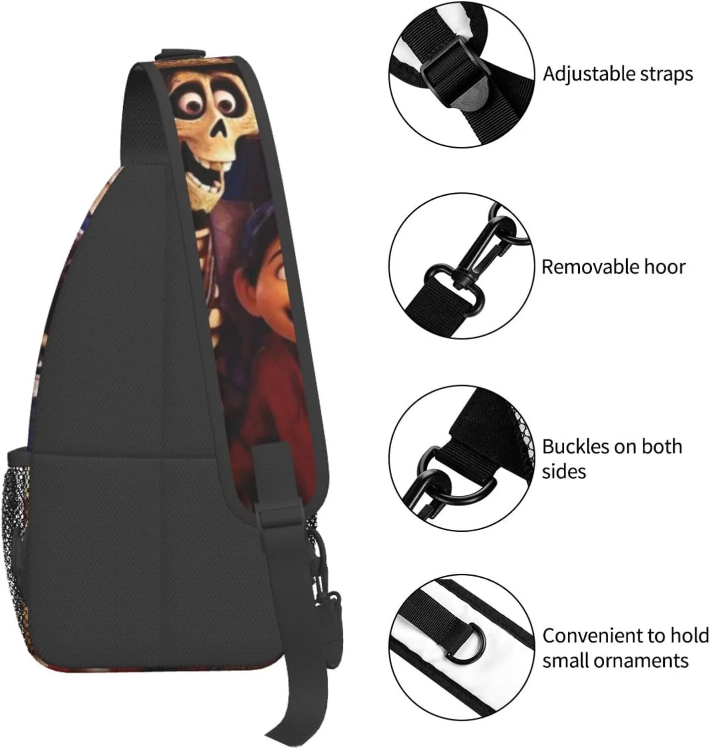 C-oco Messenger Bag Backpack Crossbody Bag Shoulder Bag Travel Hiking Backpack Unisex Black