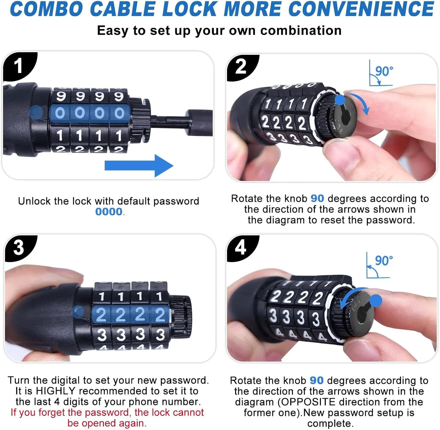 Cable Lock, Extra Long Bike Lock (5ft to 25ft) with Resettable Combination, Straight Kayak Locks Anti-Theft, Unique Male Narrow Cable Locks Suitable Kayak, Scooter,Paddle Boards,Canoe,Jet Ski