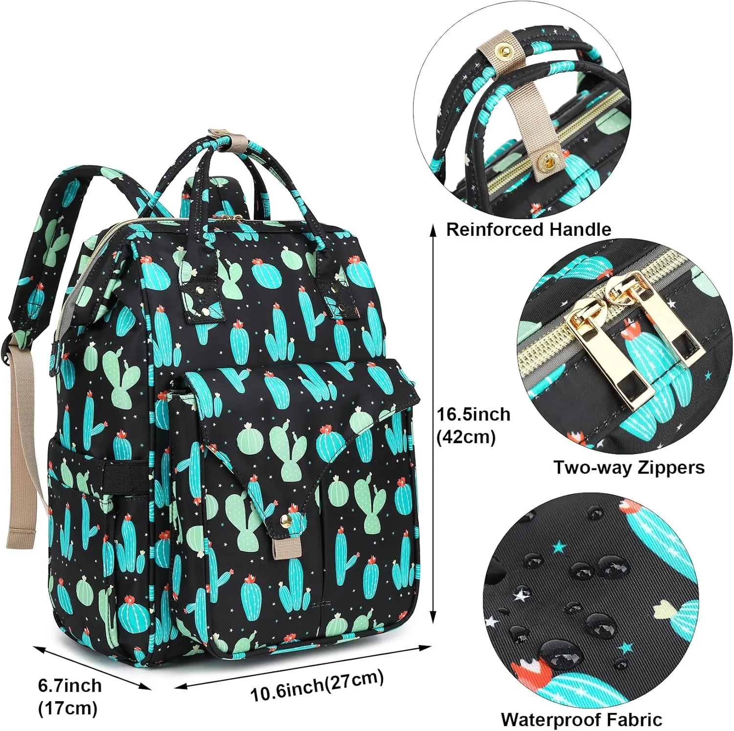 Cactus Laptop Backpack College School Backpack Bookbags Nurse Backpacks Travel Bags Casual Daypacks for Women Girls Fits 15.6 Inch Notebook