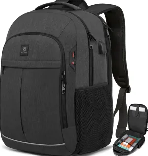 CAFELE 17.3 Inch Laptop Backpack, School Backpack,Large TSA Travel Carry on Backpack,College Student Bookbag with USB Port,Teenagers Water Resistant Computer Bagpack Gift for Men Women,Grey