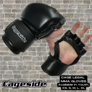 Cageside "Cage Legal" Black  MMA Gloves