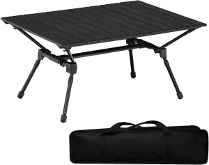 Camping Tables Outdoor Folding Table for,Lightweight Alumipicnic Tables,Portable Camp Tables Height Adjustable for Camp Travel,with Bag