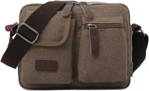 Canvas Crossbody Bag, Men's Casual Shoulder Bag Outdoor Small Messenger Bag