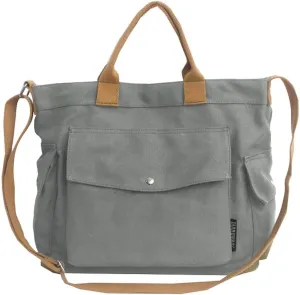 Canvas Crossbody Tote Shoulder Purse Bag for Women and Men with Multi-pocket for Shopping, Travel and Work