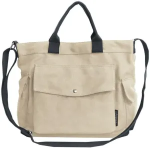 Canvas Crossbody Tote Shoulder Purse Bag for Women and Men with Multi-pocket for Shopping, Travel and Work