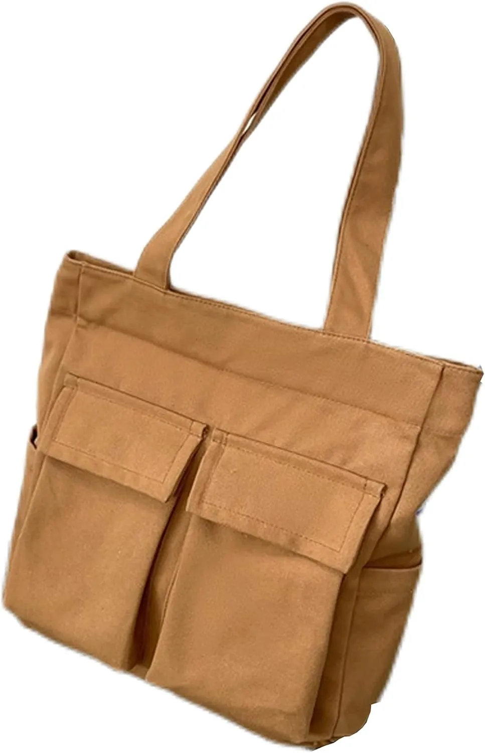 Canvas Messenger Bag Large Crossbody Bag Handbag Solid Color with Multiple Pockets Canvas Shoulder Tote Bag for Women and Men