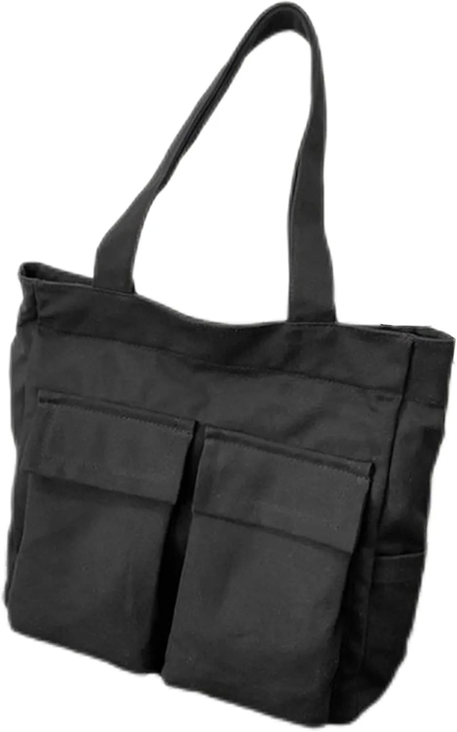 Canvas Messenger Bag Large Crossbody Bag Handbag Solid Color with Multiple Pockets Canvas Shoulder Tote Bag for Women and Men