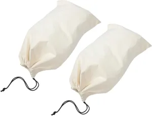 Canvas Storage Bag Drawstring Large Capacity Home Laundry Pouch Travel Hotel University Dorm Organize Dustproof Multipurpose 2 Pack