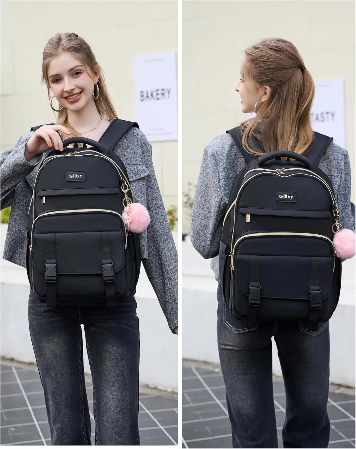 Caoroky knight Women Laptop Backpack 15.6 Inch Office Business Work Backpacks Purse Anti Theft Travel Back Pack School College Bookbag Nurse Teacher Learning Daypack Computer Rucksack,Black