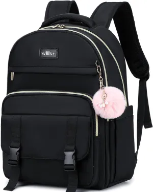 Caoroky knight Women Laptop Backpack 15.6 Inch Office Business Work Backpacks Purse Anti Theft Travel Back Pack School College Bookbag Nurse Teacher Learning Daypack Computer Rucksack,Black