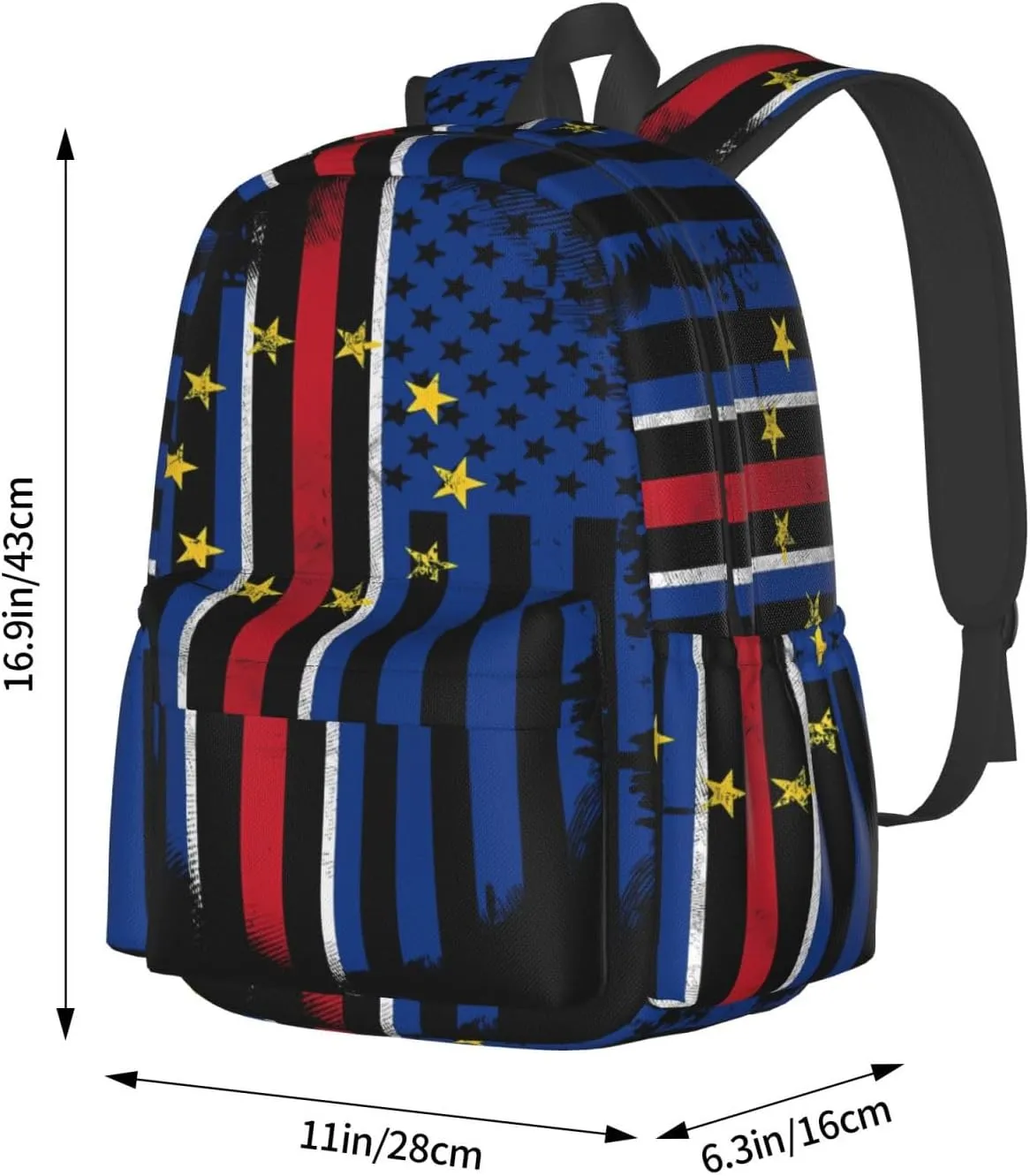 Cape Verdean American Flag Cabo Verde Casual Backpacks Large Travel Backpack Laptop Rucksack Sports Daypack Adjustable Strap Bag for Camping Hiking