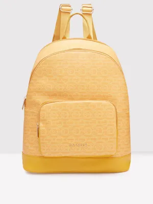 Caprese Cleo Large Yellow Laptop Backpack