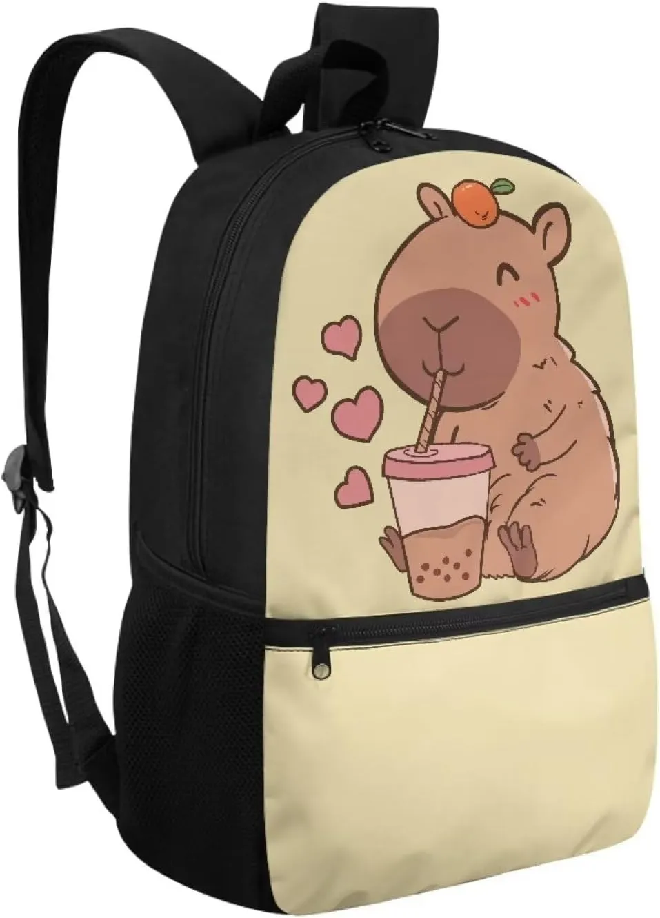 Capybara Bookbag for Girls Backpack 10-12 Years Old,Elementary Middle School Bag Kids 4Th Grade/5Th Grade 17 inch Back Pack Schoolbag