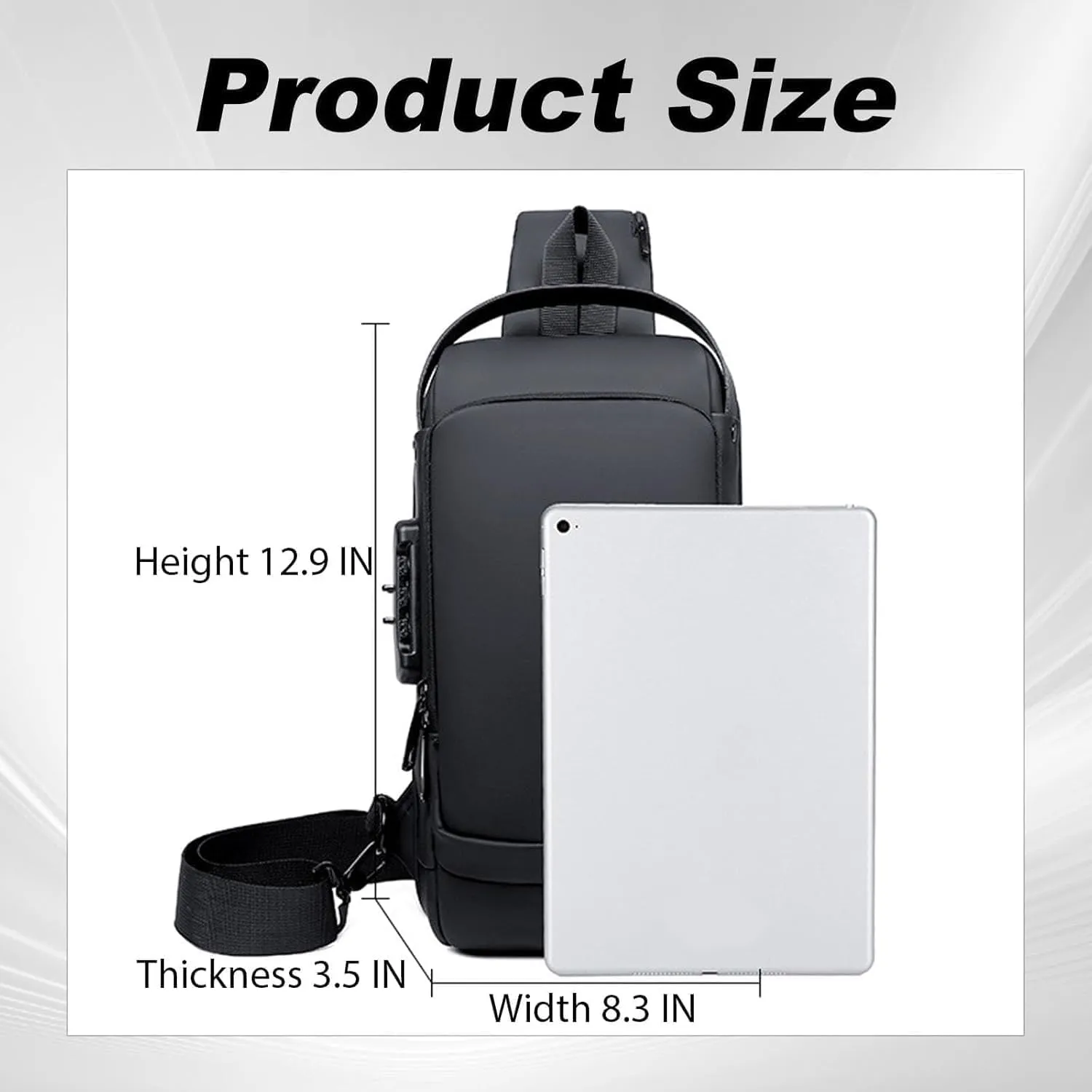 Carbon Fiber Streamline Anti-theft Sling Bag, USB Waterproof Sports Shoulder Bag for Travel, Fitness and Sports