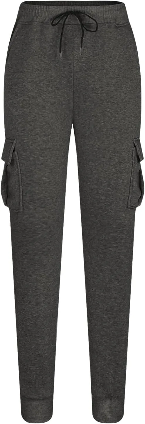 Cargo Sweatpants for Men Casual Elastic Waist Drawstring Joggers Relaxed Fit Workout Athletic Pants with Pockets
