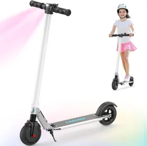 Caroma Electric Scooter for Kids Ages 6-14, 250W Motor, Max 16 Miles & 15 Mph, 3 Speeds Adjustable, LED Display & Foldable, Double Safe Brake, Electric Scooter for Kids Teens Ages 8-18