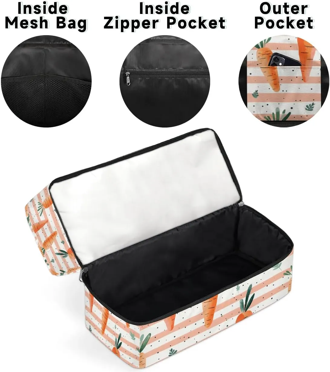 Carrots Stripes Travel Duffel Bag Dry Wet Separated Sports Tote Travel Duffle Bag Gym Workout Bag Women Travel Duffel Bag for Women, Travel, Gym, Work