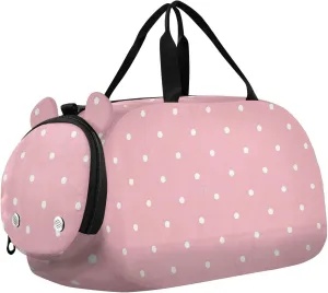 Cartoon Dot Peach Duffel Bag with Shoes Compartment Lightweight Carry On Bag for Travel, Sports, Fitness & Workout bolso para gym mujer