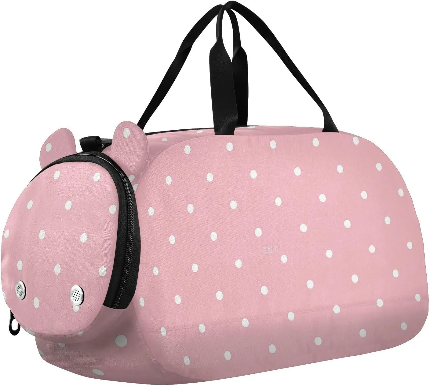 Cartoon Dot Peach Duffel Bag with Shoes Compartment Lightweight Carry On Bag for Travel, Sports, Fitness & Workout bolso para gym mujer