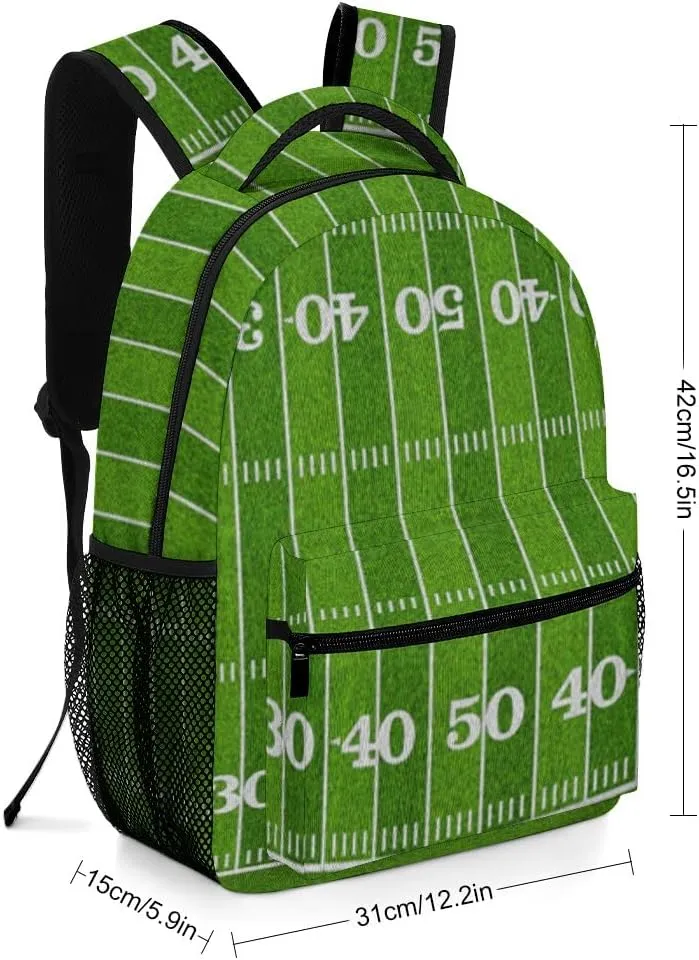 Casual Daypacks Backpacks Laptop Backpack American Football Sport Field Work Bussiness School Students Bookbag Travel Hiking Gym Bags Waterproof Lightweight Women Men 16.5x12x6 Inch