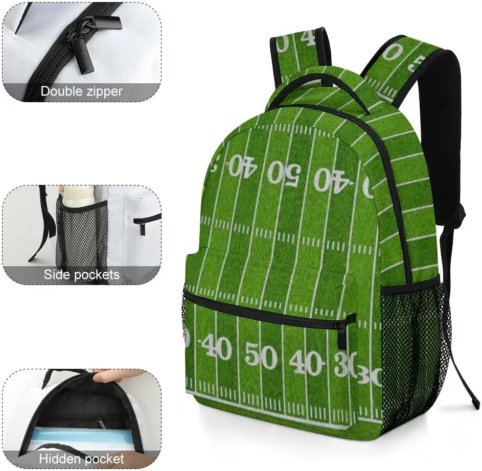 Casual Daypacks Backpacks Laptop Backpack American Football Sport Field Work Bussiness School Students Bookbag Travel Hiking Gym Bags Waterproof Lightweight Women Men 16.5x12x6 Inch