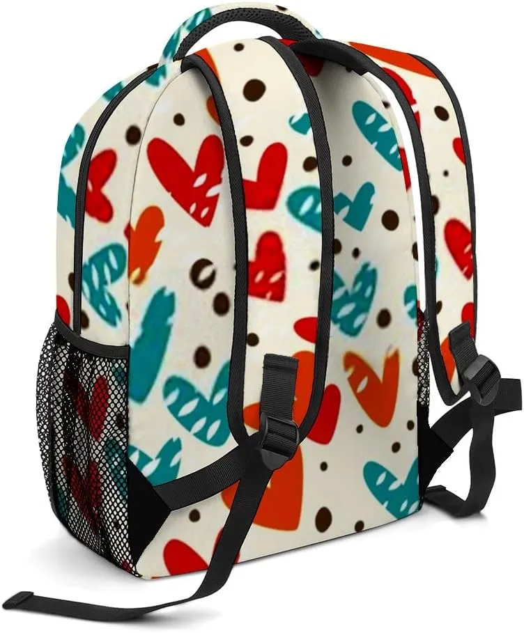 Casual Daypacks Backpacks Laptop Backpack Colorful Love Red Blue Work Bussiness School Students Bookbag Travel Hiking Gym Bags Waterproof Lightweight Women Men