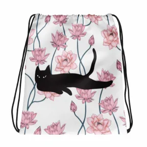 Cat Noir 'Pink Lily' Drawstring bag
