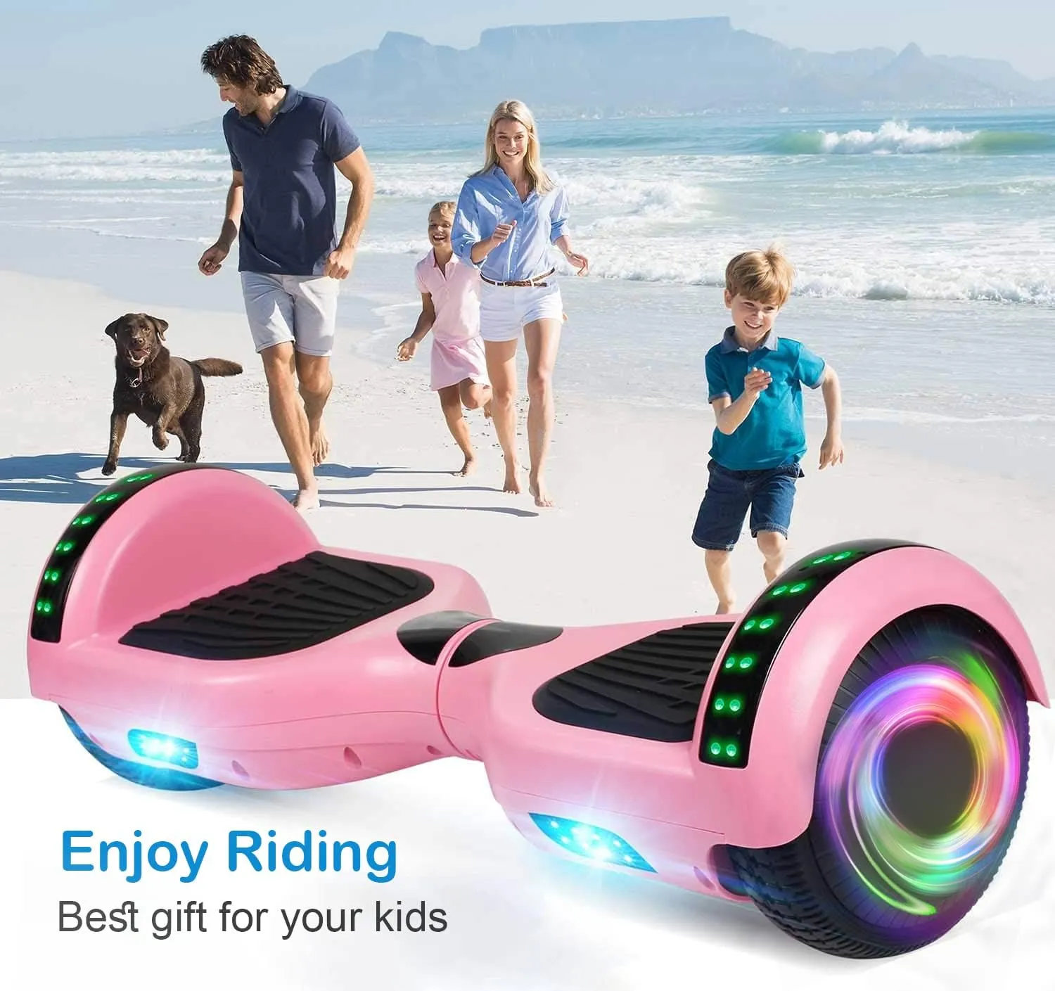CBD Scooter with Corlorful LED Lights,6.5" Wheels, Dual 300W Motor Scooter for Kids Girls Boys Adults, All Ages