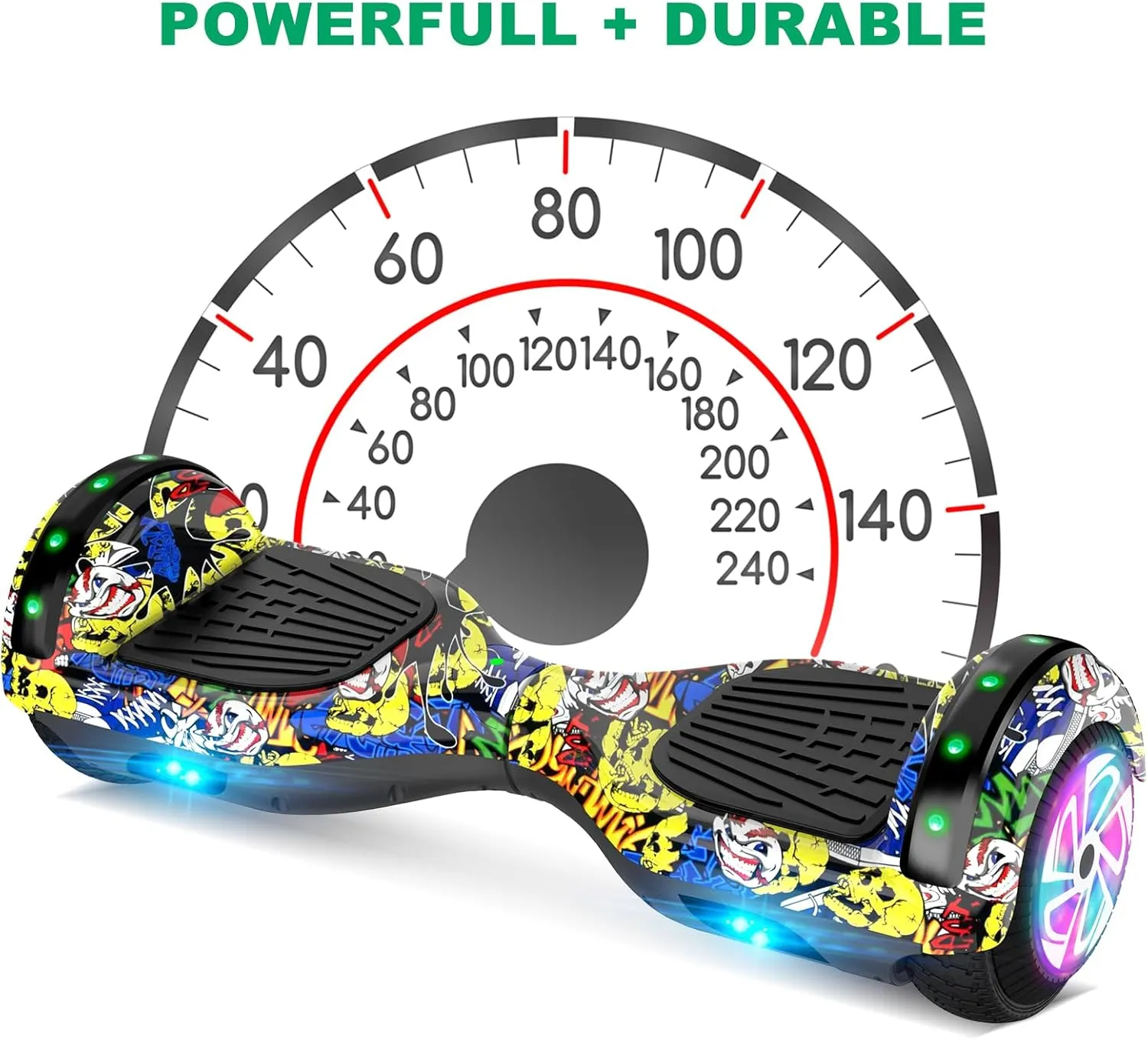 CBD Scooter with Corlorful LED Lights,6.5" Wheels, Dual 300W Motor Scooter for Kids Girls Boys Adults, All Ages