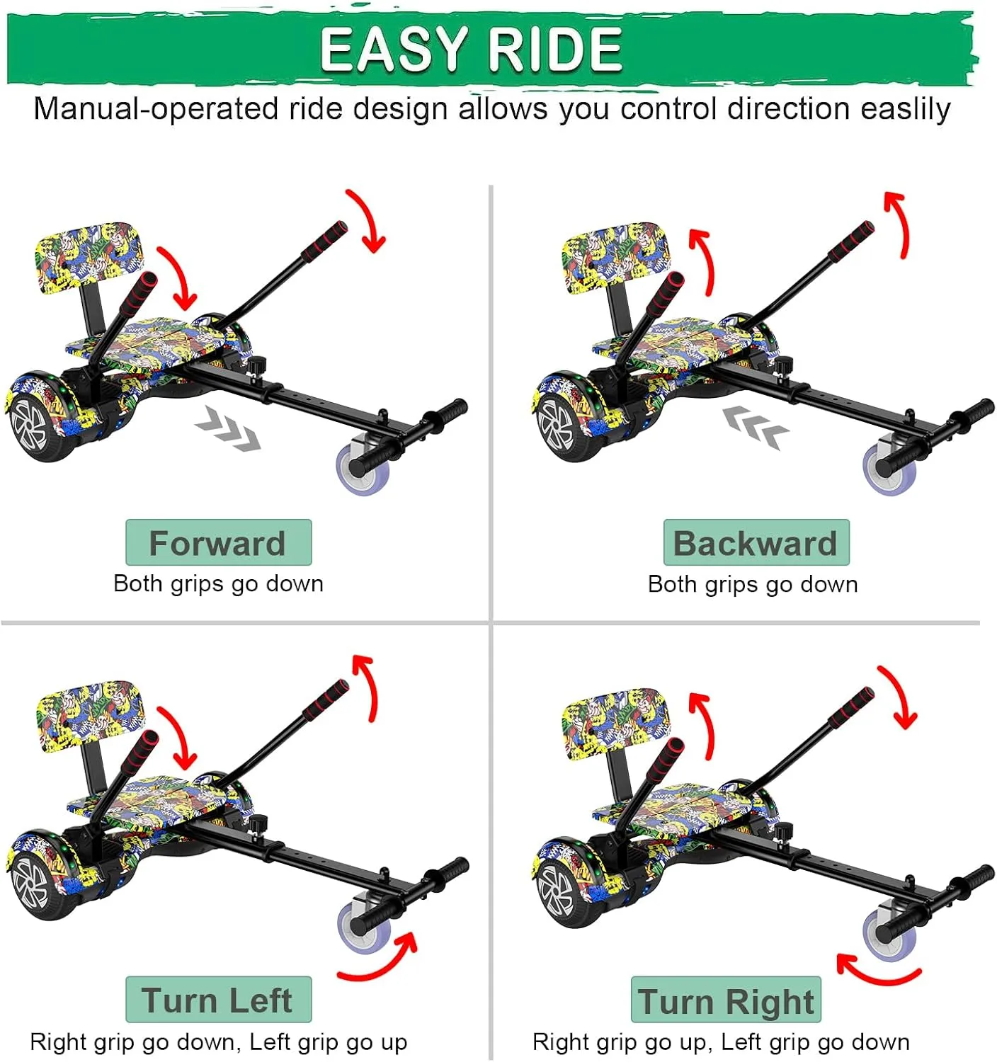 CBD Scooter with Corlorful LED Lights,6.5" Wheels, Dual 300W Motor Scooter for Kids Girls Boys Adults, All Ages