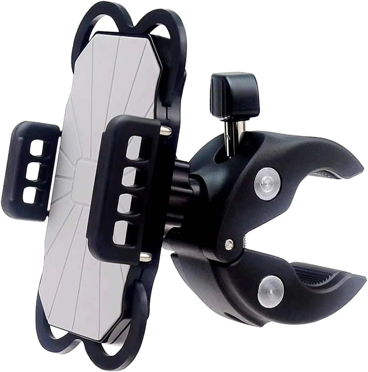 Cell Phone Holder Mount for Golf Cart,Golf Push Cart,Bicycle/Motorcycle/Scooter,Exercise Spin Bike,Treadmill,Microphone/Drum Stand,Stroller,Boat,Fits for Most Smartphones,Adjustable & Stable