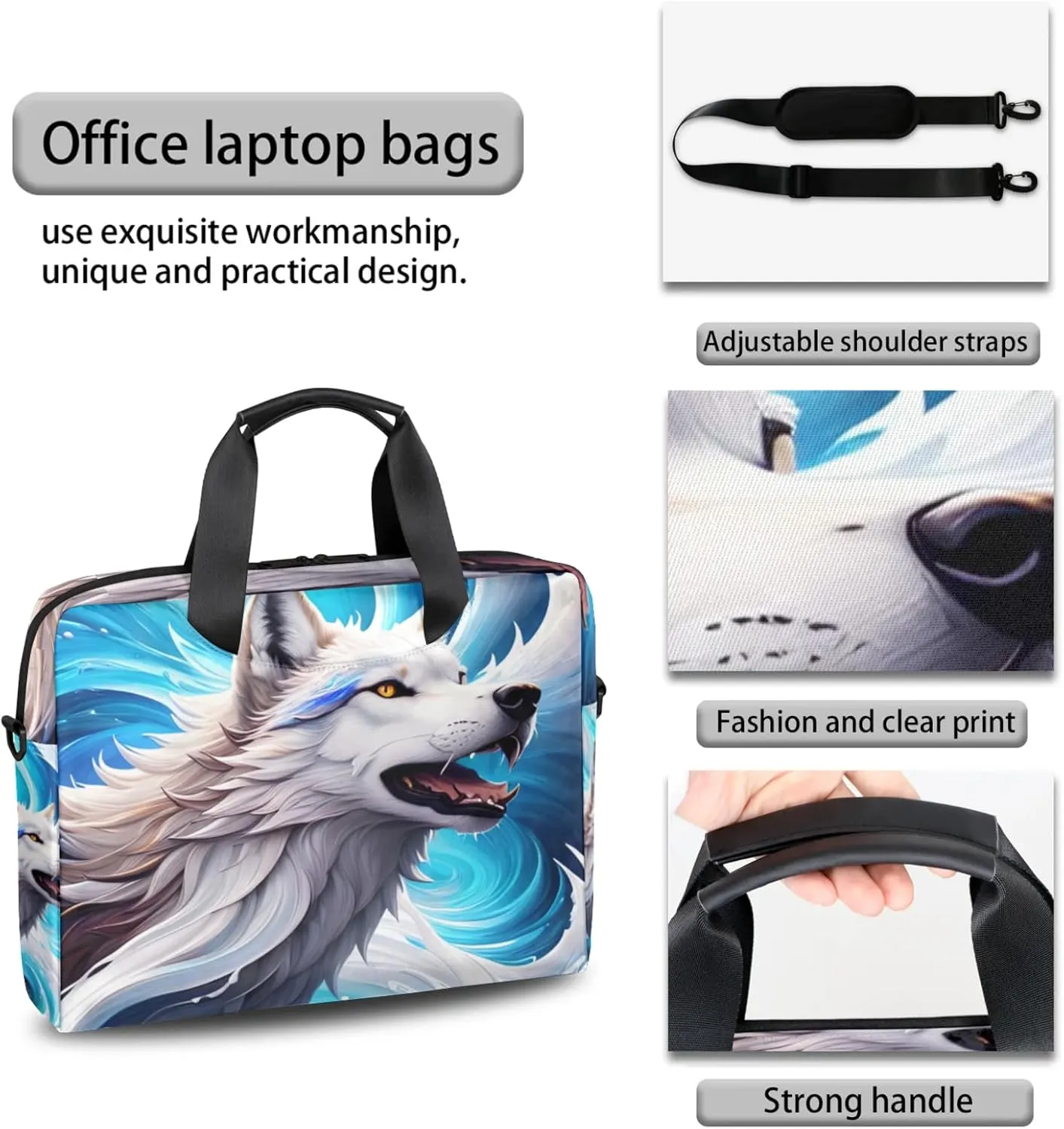 cfpolar Laptop Bag Laptop Satchel Briefcase Adjustable shoulder Carrying for 15 inch-16 inch Laptop-3