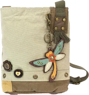 CHALA Patch Cross-Body Women Handbag, Sand Canvas Messenger Bag