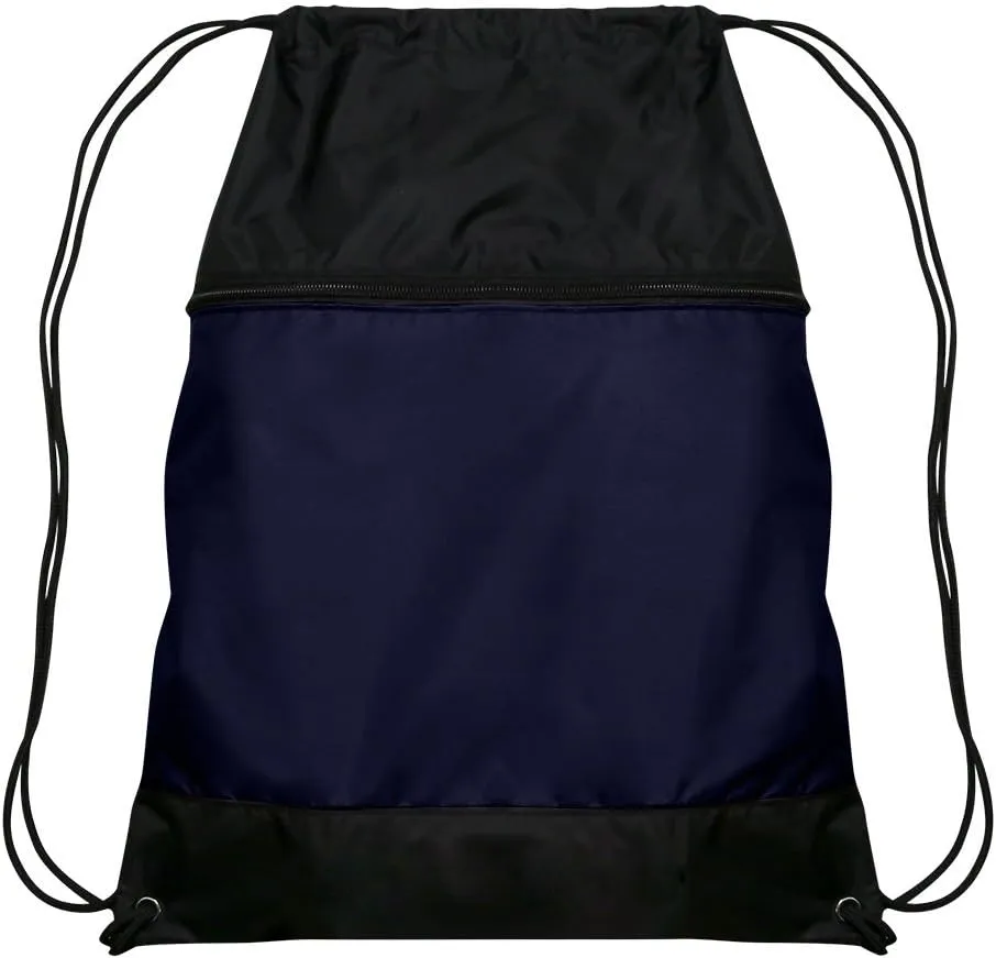 CHAMPRO Polyester Drawstring Sackpack - 18" H x 14" W, Navy