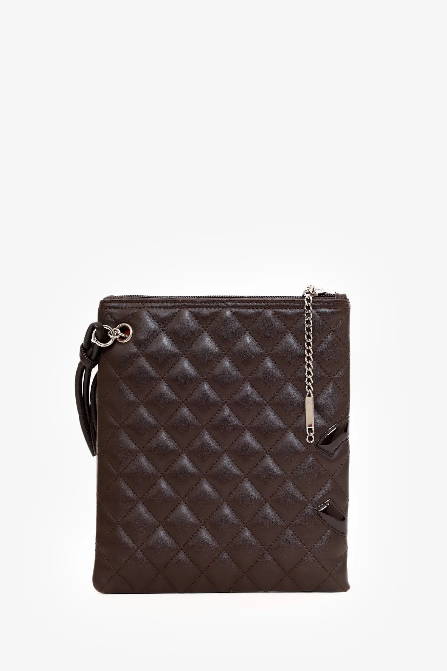 Chanel 2005-06 Brown Leather Cambon Flat Messenger Crossbody Bag 'As Is'