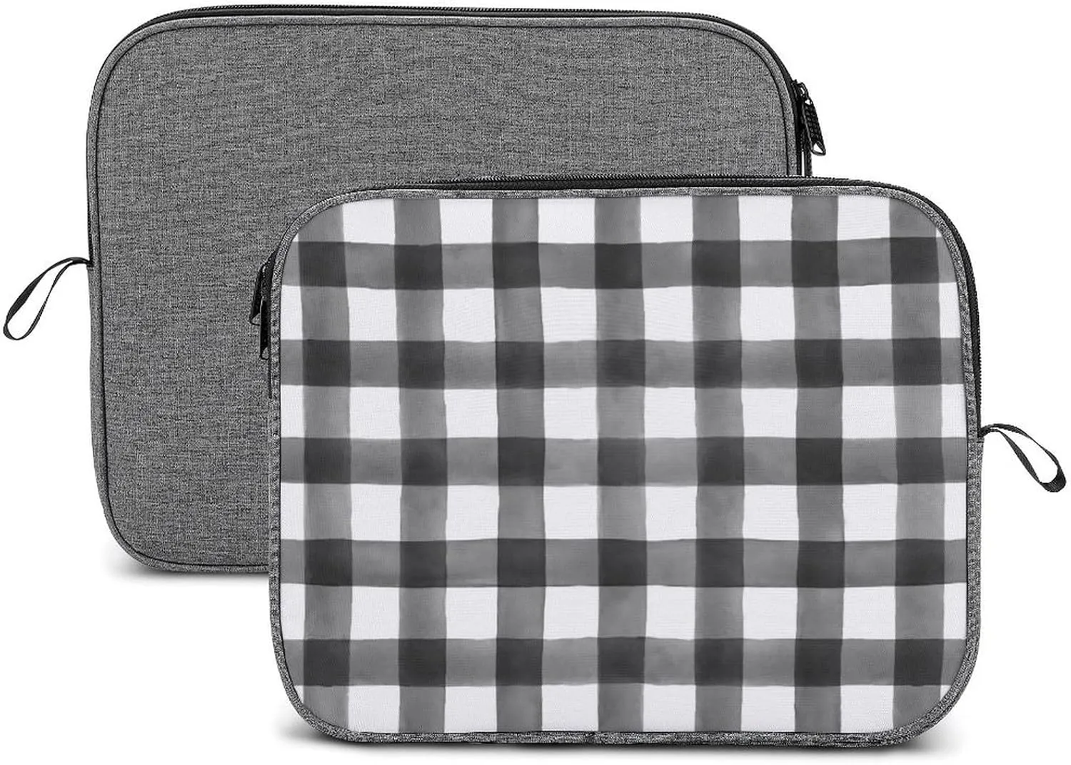 Checkered Black And White Large Capacity Portable Laptop Case Unisex