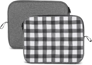 Checkered Black And White Large Capacity Portable Laptop Case Unisex
