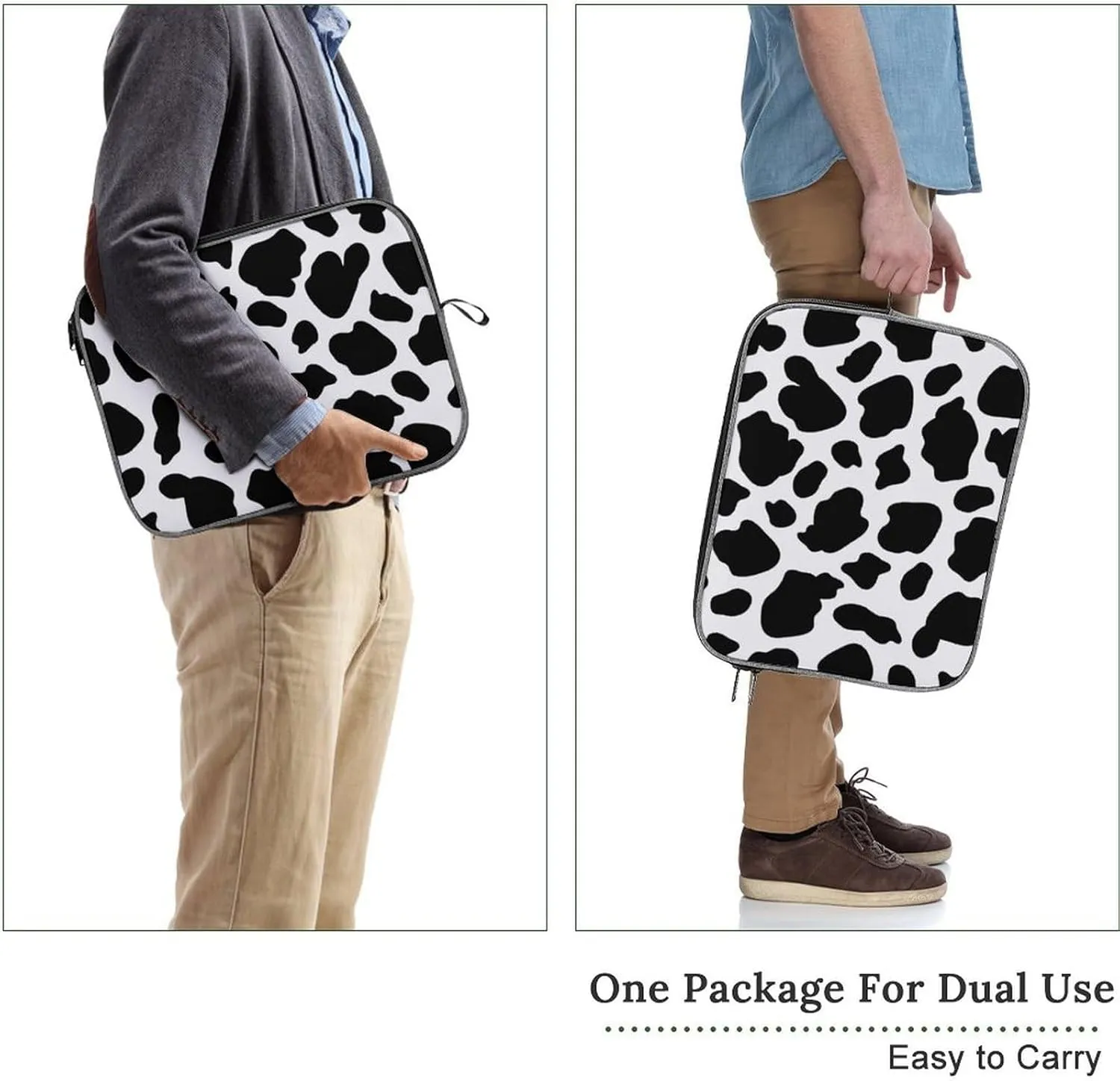 Checkered Black And White Large Capacity Portable Laptop Case Unisex