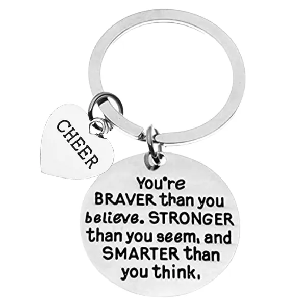 Cheer Keychain - You’re Braver than you Believe Inspirational