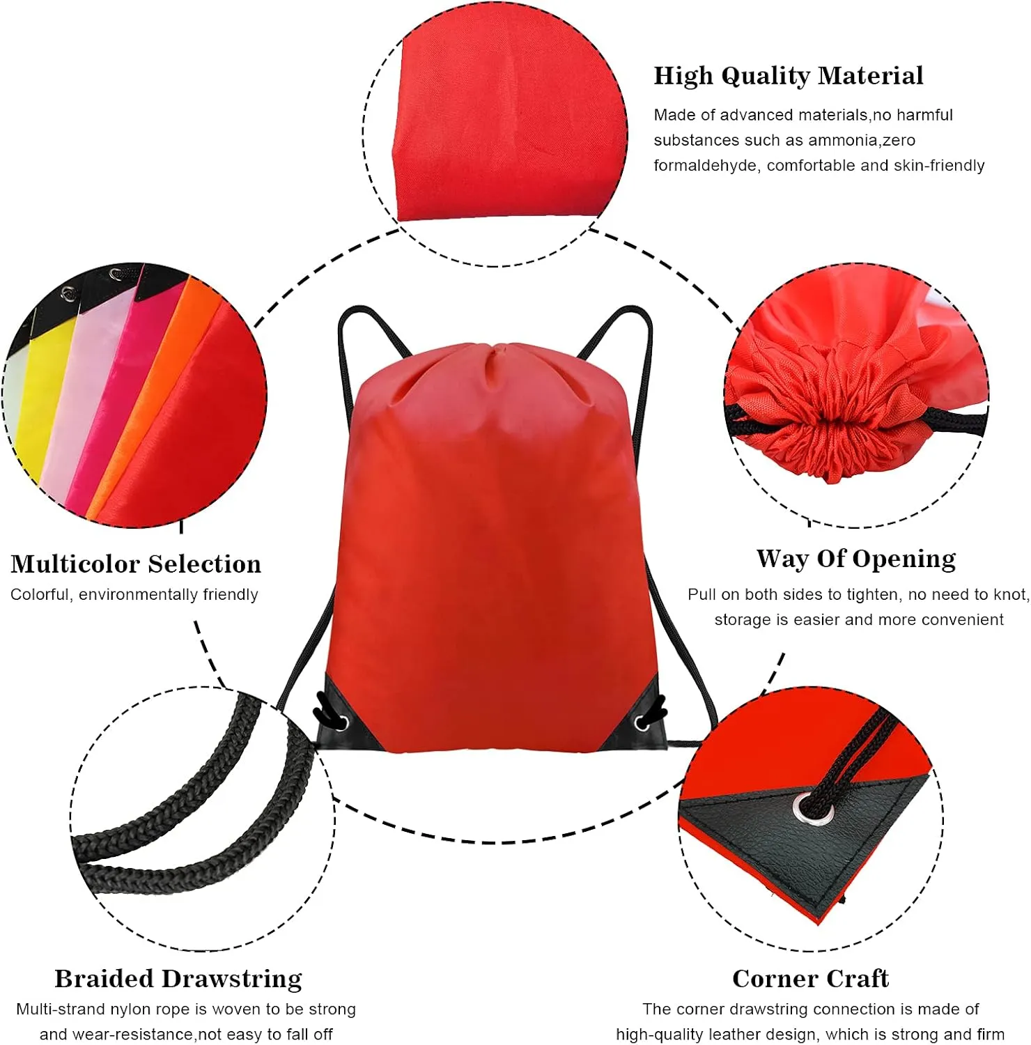 CHEPULA 20pcs Drawstring Bags Bulk Drawstring Backpack for Women Men Draw String Back Bag Large Size for Birthday Party, Sports, Gym, Travel