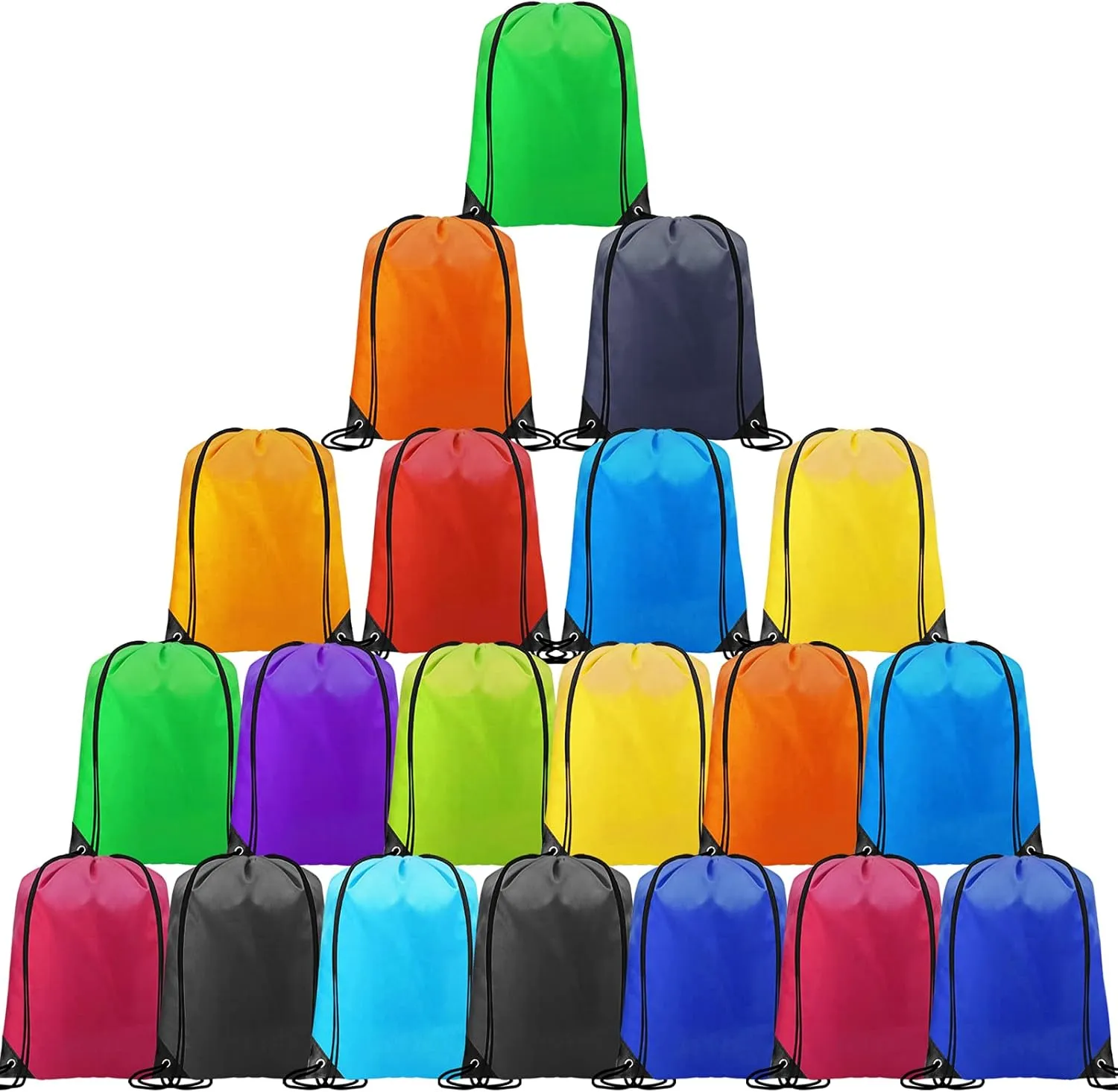 CHEPULA 20pcs Drawstring Bags Bulk Drawstring Backpack for Women Men Draw String Back Bag Large Size for Birthday Party, Sports, Gym, Travel