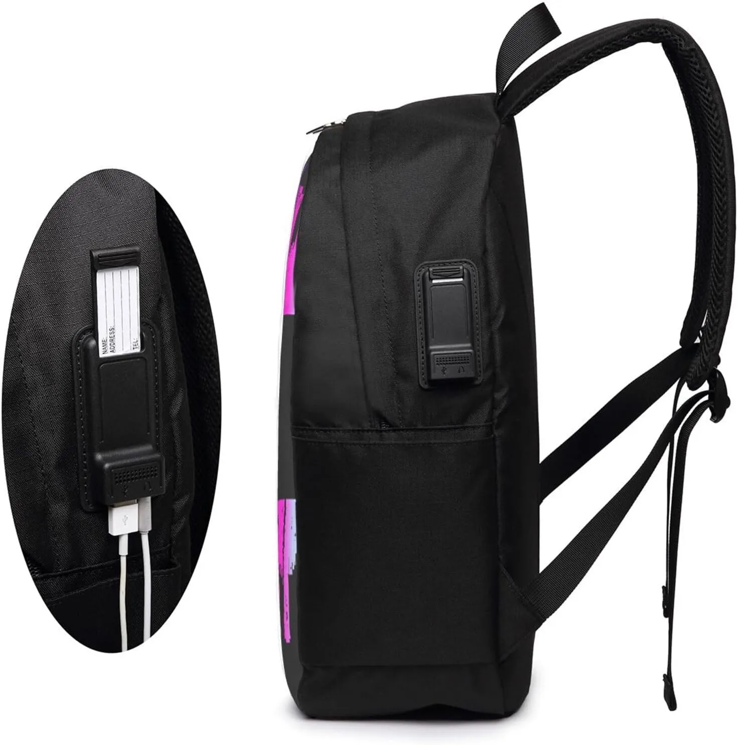 Chicago Skyline Gay LGBT Pride Rainbow Flag Laptop Backpacks Travel Backpack Casual Business Daypack Sport Rucksack Computer Bag Fits up to 17 Inch Notebook with USB Port
