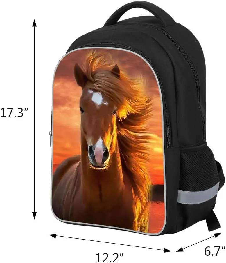 Children Plush Horse Backpack Teenager Outdoor Bookbag Boys Girls Large Day Pack Shoulder Pack