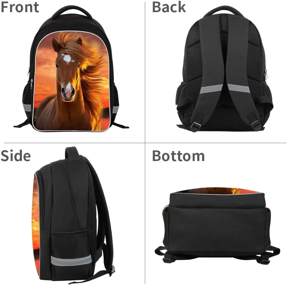 Children Plush Horse Backpack Teenager Outdoor Bookbag Boys Girls Large Day Pack Shoulder Pack