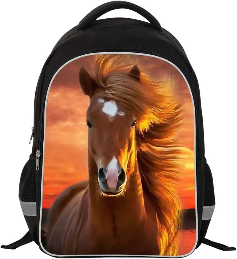Children Plush Horse Backpack Teenager Outdoor Bookbag Boys Girls Large Day Pack Shoulder Pack