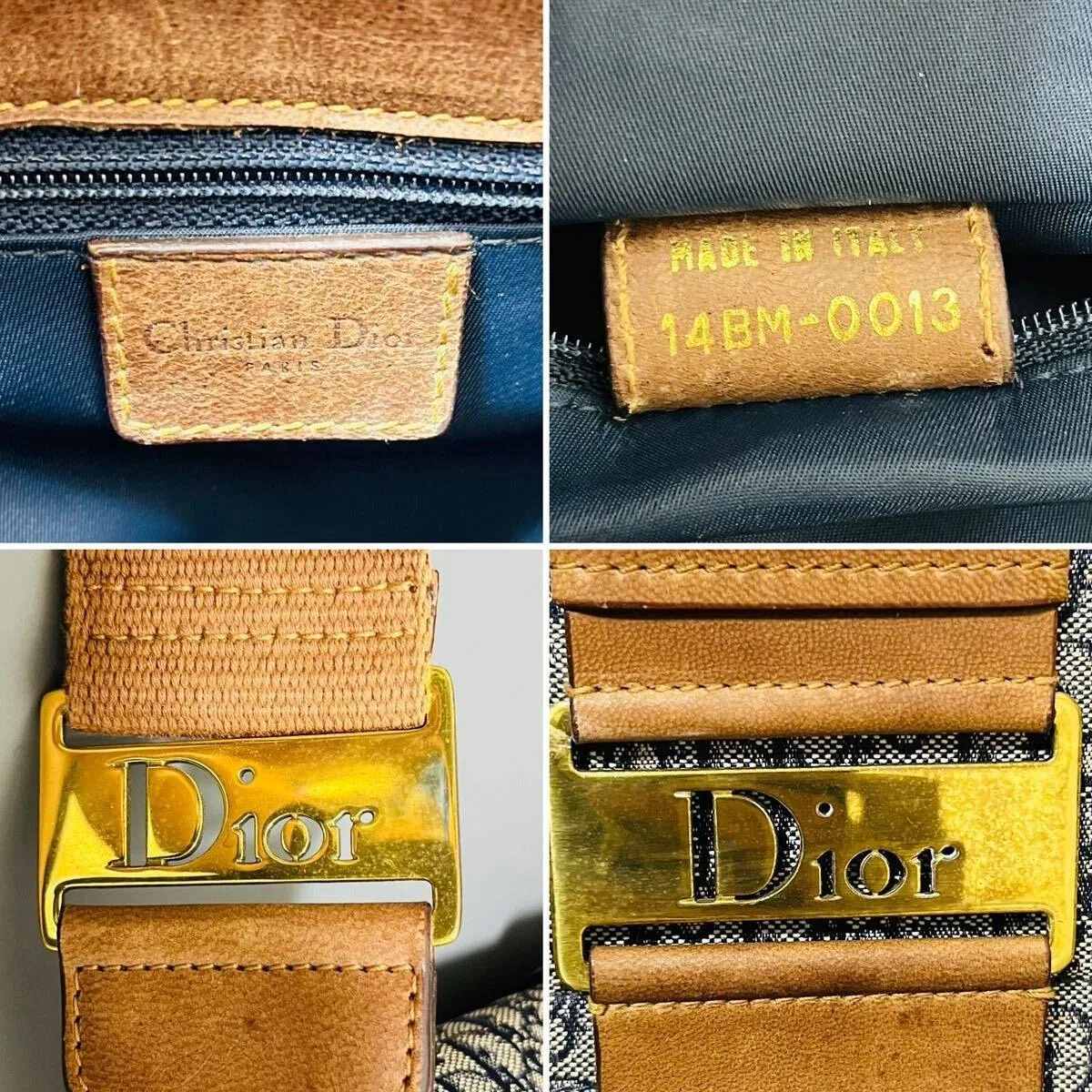 Christian Dior Monogram Street Chic Messenger Shoulder Bag Leather Tan