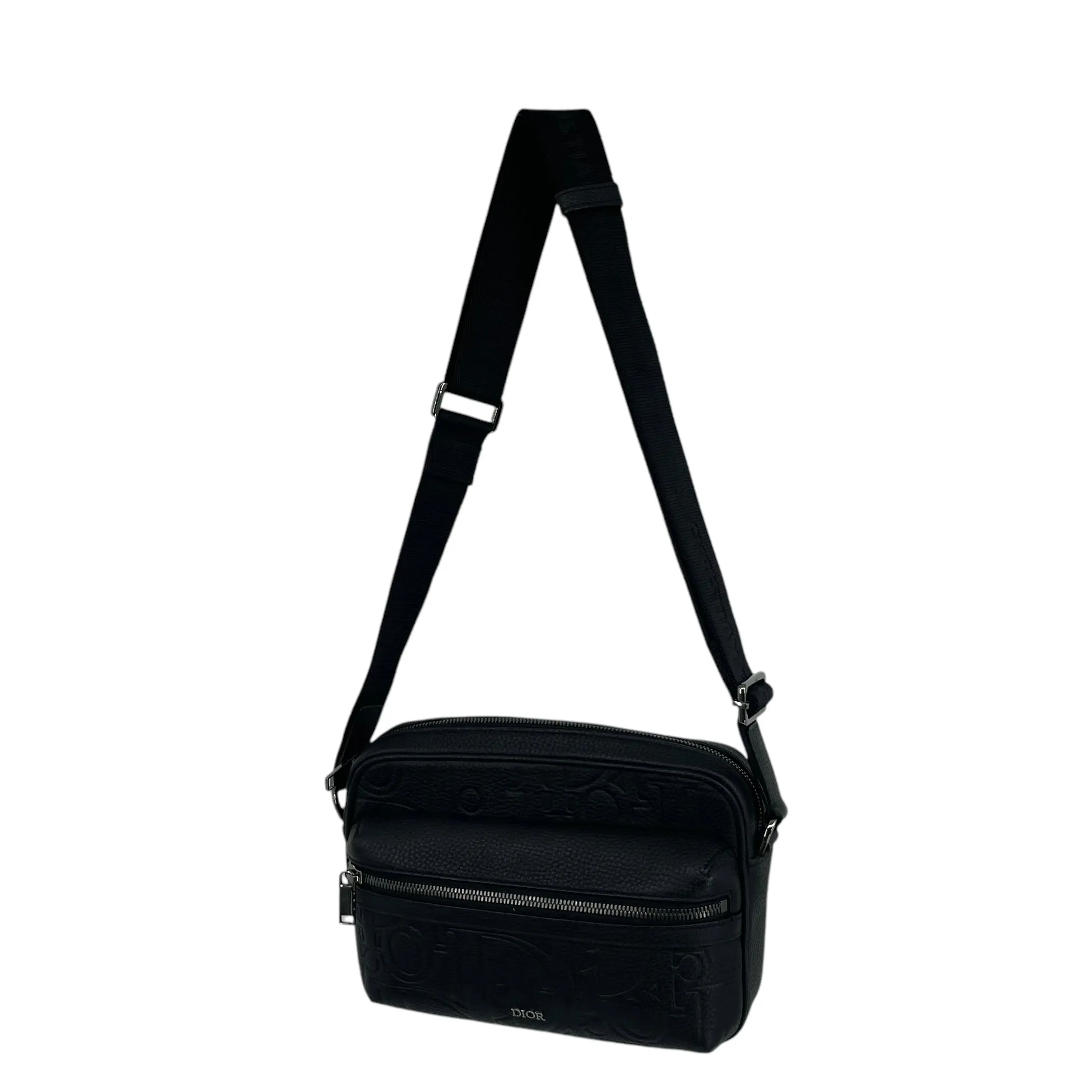 Christian Dior/Bag/OS/Monogram/Leather/BLK/RIDER 2.0 ZIP MESSENGER