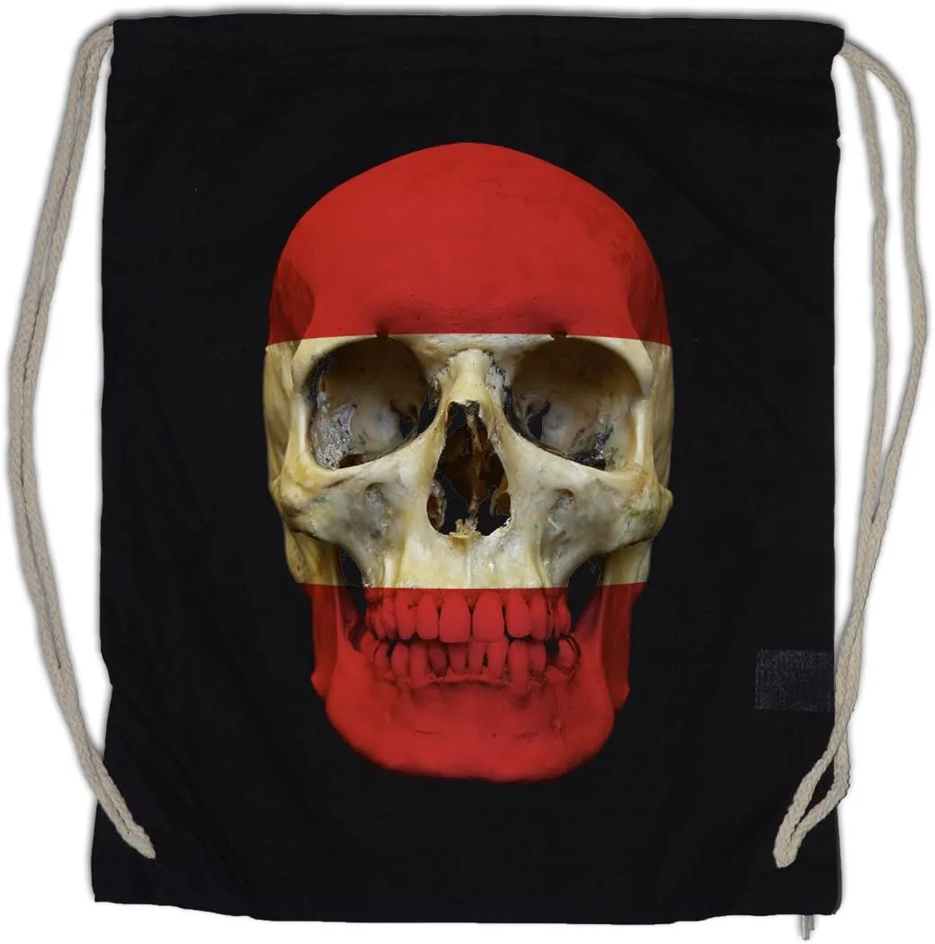 Classic Peru Skull Flag Drawstring Bag Gym Sack